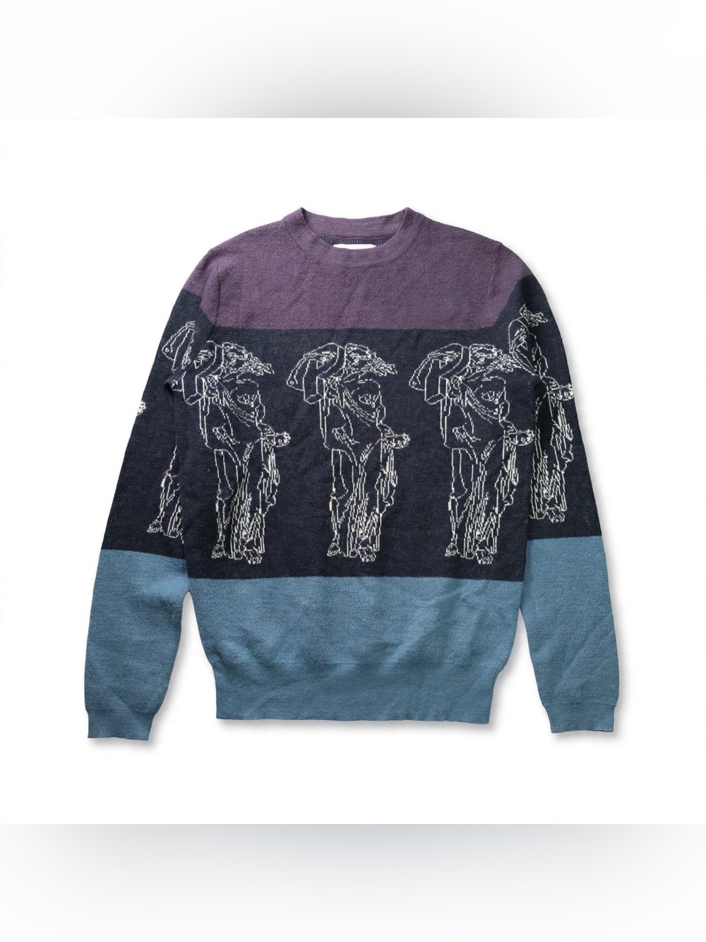 Palace Skateboards P Statue Knit Sweater Mens S Purple Black AW16